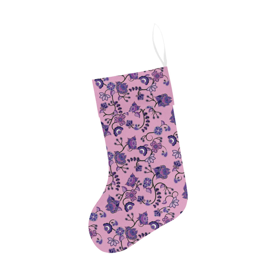 Purple Floral Amour Christmas Stocking