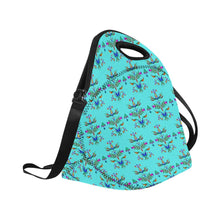 Load image into Gallery viewer, Dakota Damask Turquoise Neoprene Lunch Bag/Large
