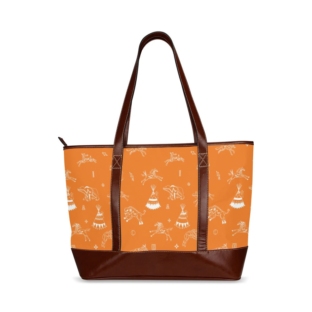 Ledger Dables Orange Tote Handbag