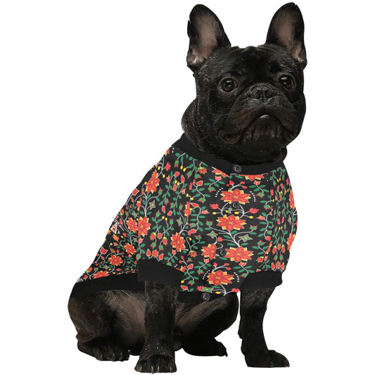 Floral Beadwork Six Bands Pet Dog Round Neck Shirt