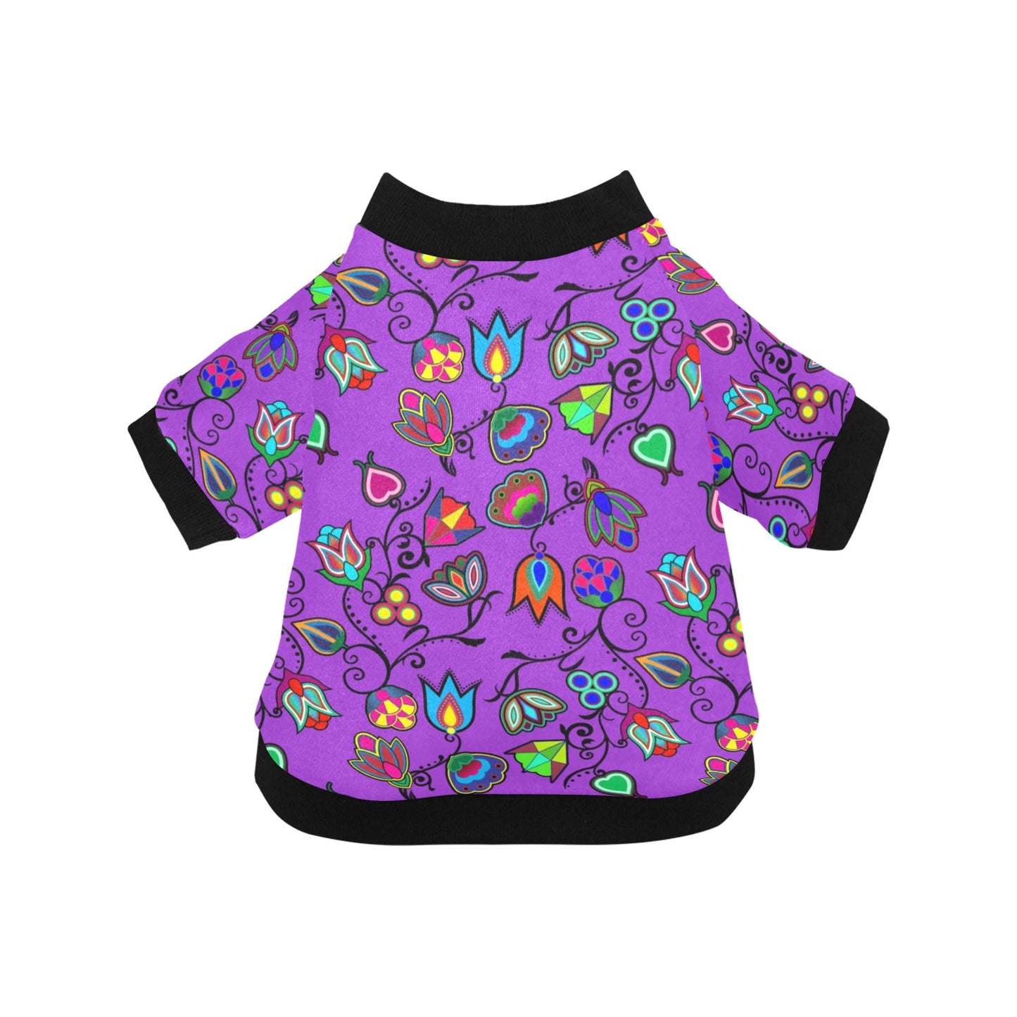 Indigenous Paisley Dark Orchid Pet Dog Round Neck Shirt