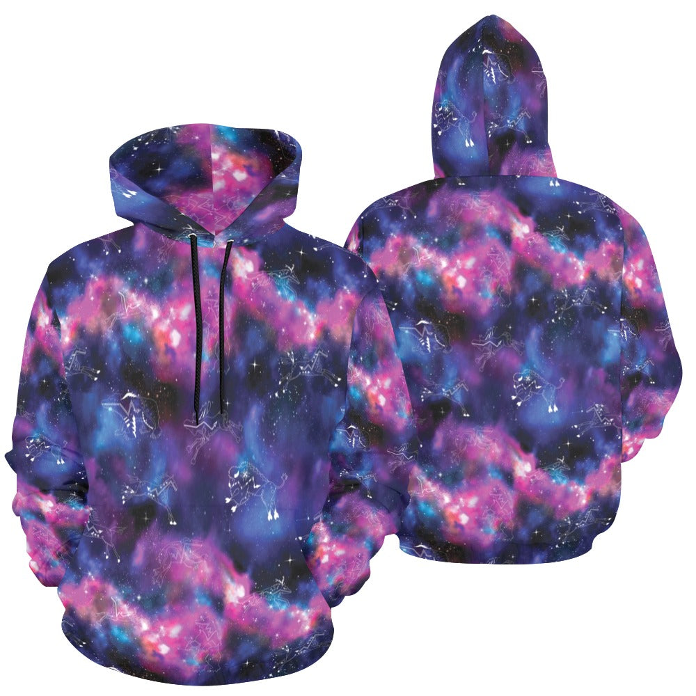 Animal Ancestors 1 Blue and Pink Hoodie for Women