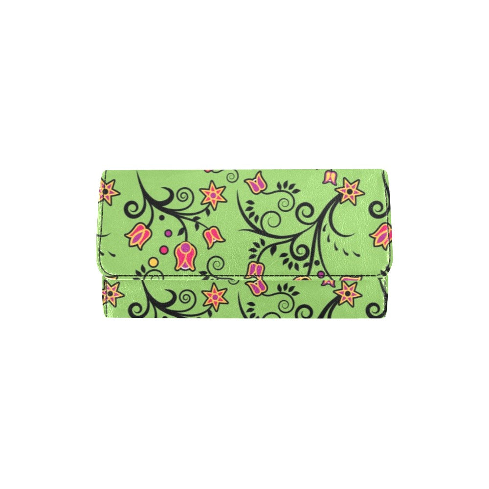 LightGreen Yellow Star Women's Trifold Wallet