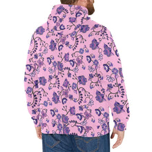 Load image into Gallery viewer, Purple Floral Amour Men&#39;s Long Sleeve Fleece Hoodie
