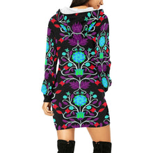 Load image into Gallery viewer, Floral Beadwork Four Clans Winter Hoodie Dress
