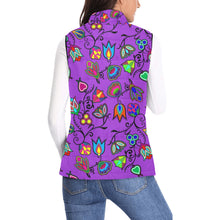 Load image into Gallery viewer, Indigenous Paisley Dark Orchid Women&#39;s Padded Vest Jacket
