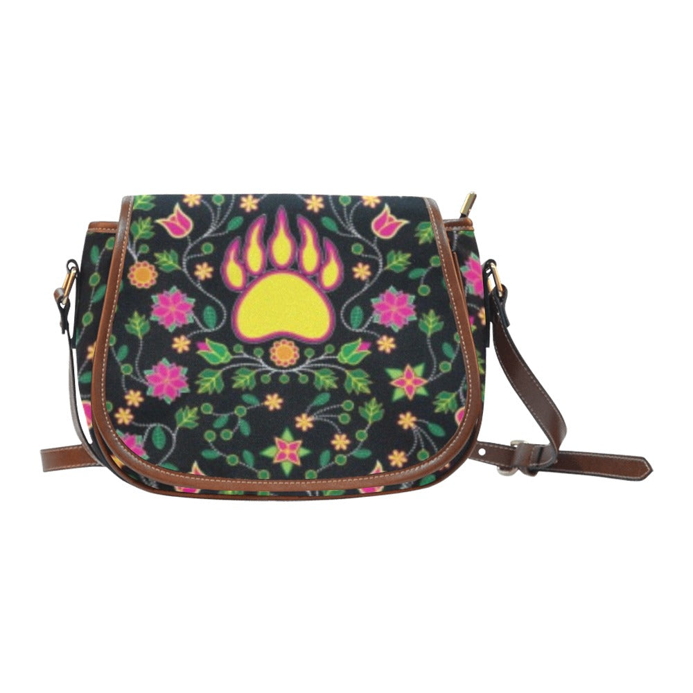 Floral Bearpaw Pink and Yellow Saddle Bag