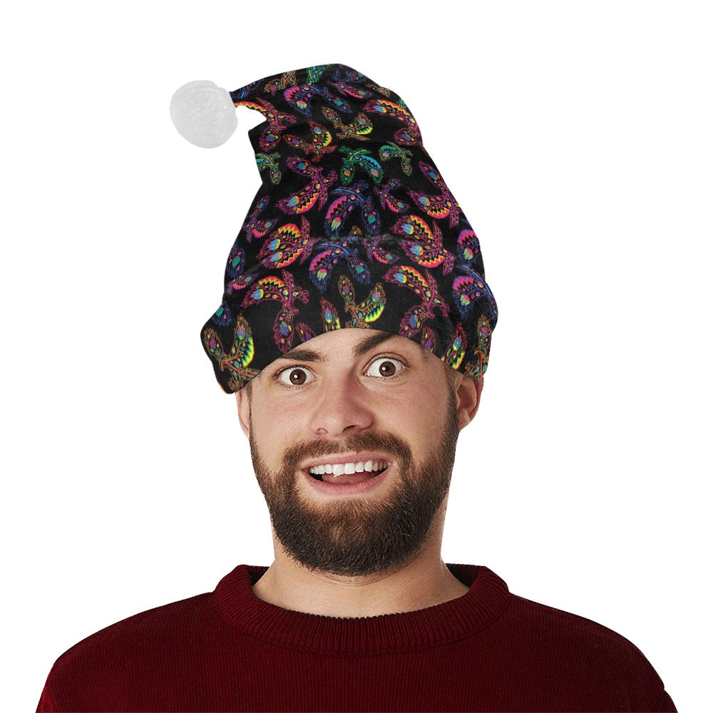 Neon Floral Eagles Santa Hat