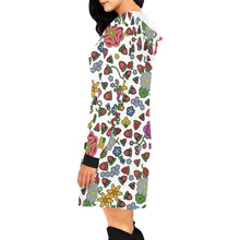 Load image into Gallery viewer, Berry Pop White Hoodie Dress
