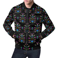 Load image into Gallery viewer, Dakota Damask Black Bomber Jacket for Men
