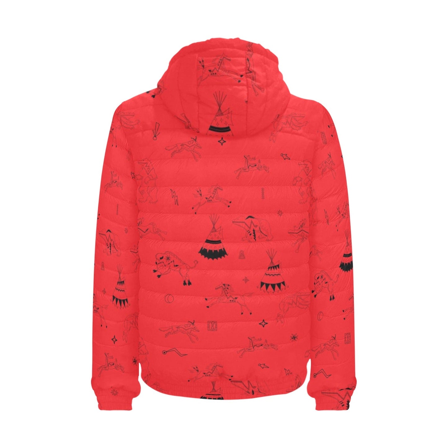 Ledger Dables Red Men's Padded Hooded Jacket