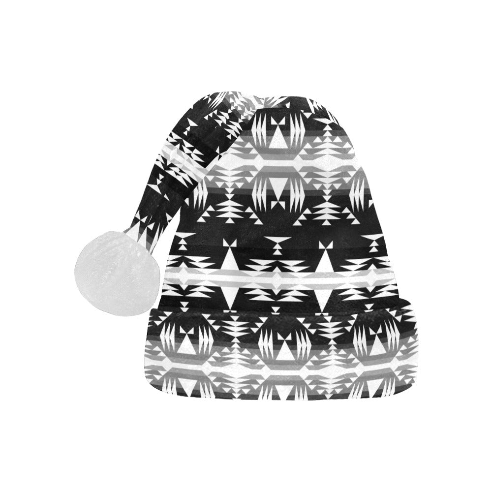 Between the Mountains Black and White Santa Hat