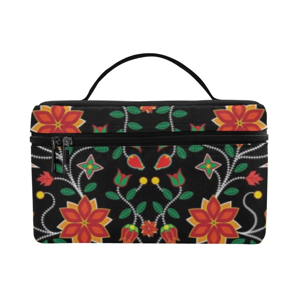 Floral Beadwork Six Bands Cosmetic Bag