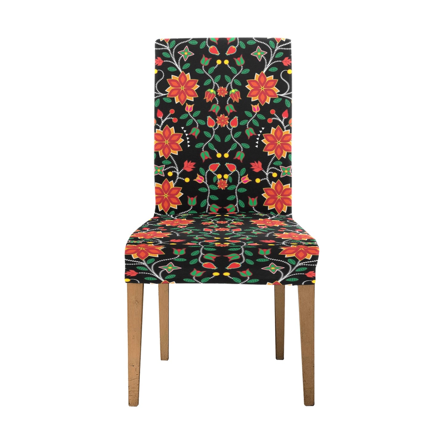 Floral Beadwork Six Bands Chair Cover (Pack of 4)