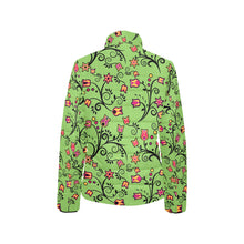 Load image into Gallery viewer, Light Green Yellow Star Women&#39;s Stand Collar Padded Jacket
