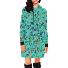 Load image into Gallery viewer, Grandmother Stories Turquoise Hoodie Dress
