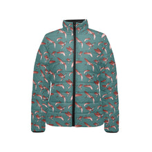 Load image into Gallery viewer, Red Swift Turquoise Women&#39;s Stand Collar Padded Jacket
