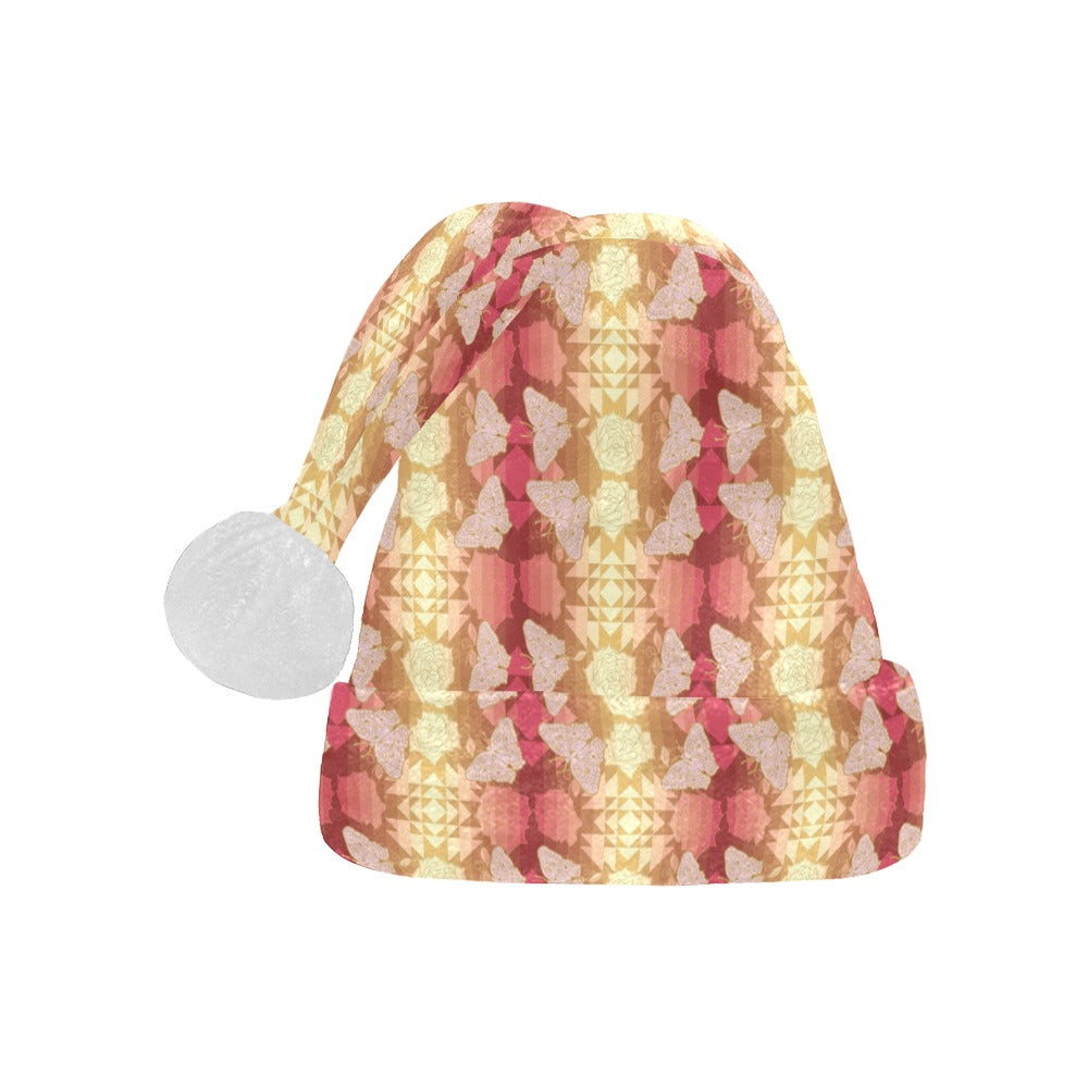 Butterfly and Roses on Geometric Santa Hat