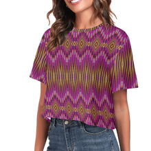 Load image into Gallery viewer, Fire Feather Pink Crop Top
