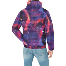 Load image into Gallery viewer, Animal Ancestors 3 Blue Pink Swirl Men&#39;s Padded Hooded Jacket
