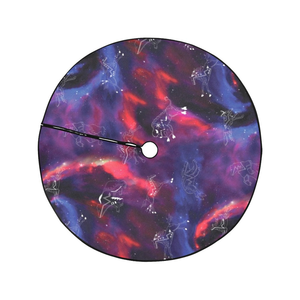 Animal Ancestors Blue Pink Swirl Tree Skirt