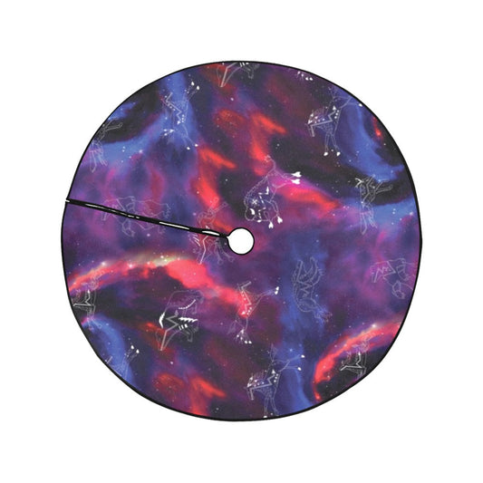 Animal Ancestors Blue Pink Swirl Tree Skirt