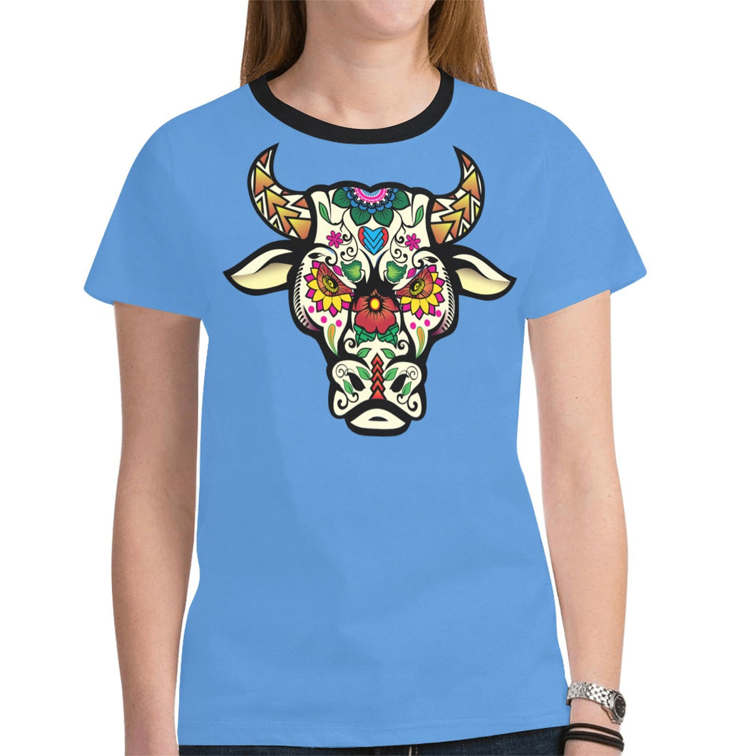 Bull Spirit Guide (Blue) New T-shirt for Women