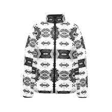 Load image into Gallery viewer, Sovereign Nation Black and White Women&#39;s Stand Collar Padded Jacket
