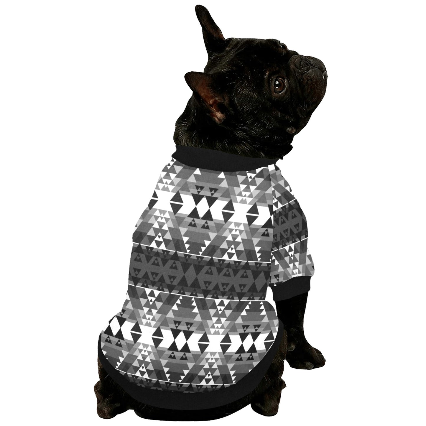 Writing on Stone Black and White Pet Dog Round Neck Shirt