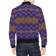 Load image into Gallery viewer, Fire Feather Blue Bomber Jacket for Men
