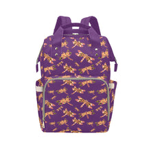 Load image into Gallery viewer, Gathering Yellow Purple Multi-Function Diaper Backpack/Diaper Bag
