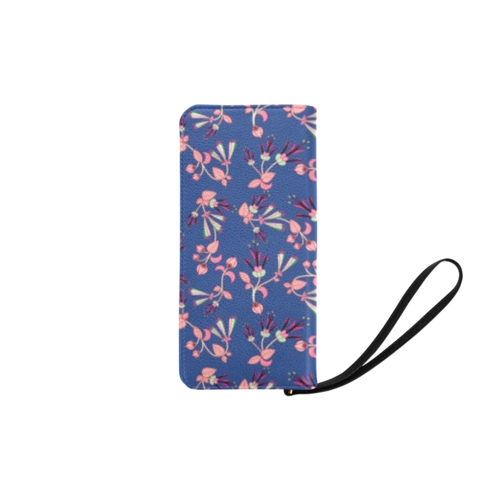 Swift Floral Peach Blue Women's Clutch Purse