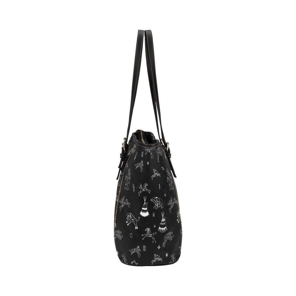 Ledger Dables Black Leather Tote Bag