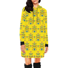 Load image into Gallery viewer, Dakota Damask Yellow Hoodie Dress
