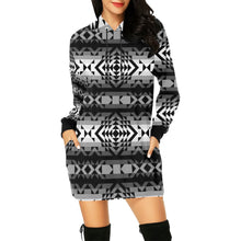 Load image into Gallery viewer, Black Rose Shadow Hoodie Dress
