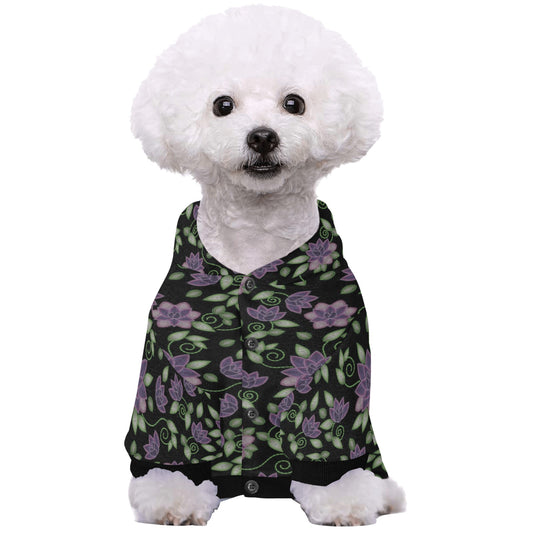 Purple Beaded Rose Pet Dog Hoodie