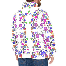 Load image into Gallery viewer, Floral Beadwork Seven Clans White Men&#39;s Long Sleeve Fleece Hoodie
