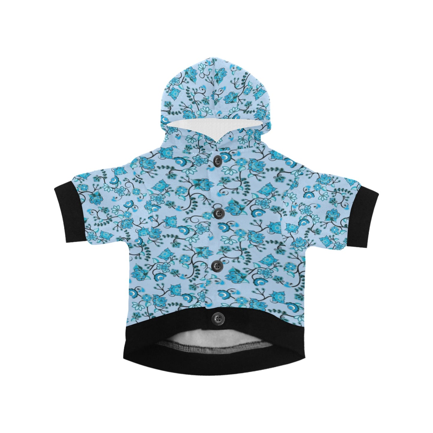 Blue Floral Amour Pet Dog Hoodie