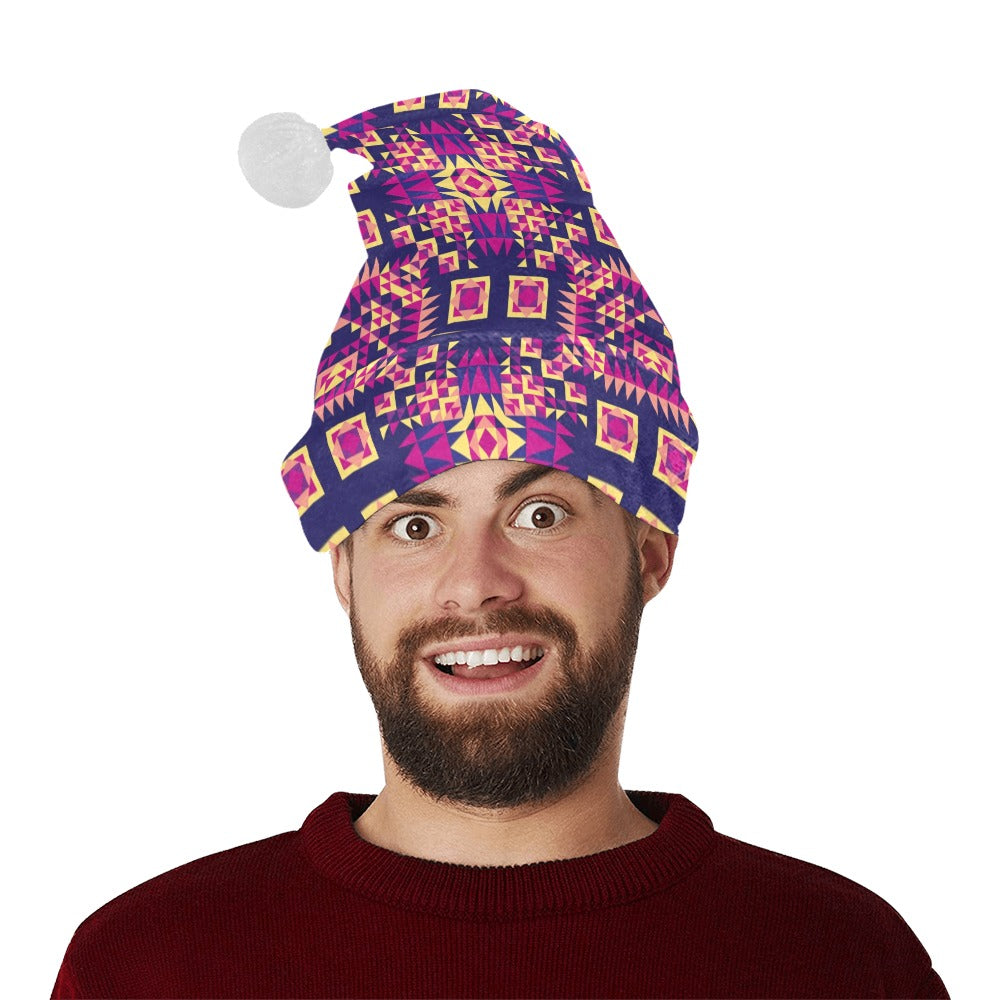 Kaleidoscope Bleu Santa Hat