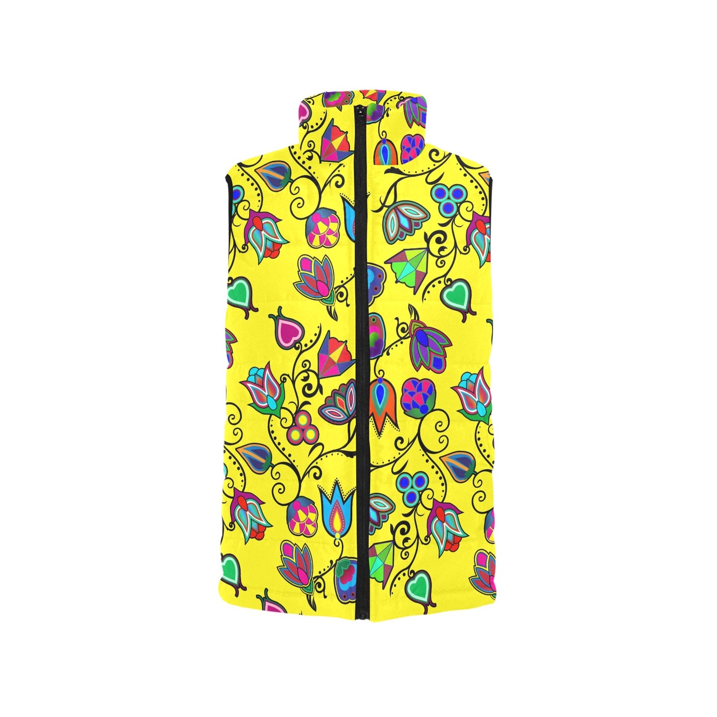 Indigenous Paisley Yellow Men's Padded Vest Jacket