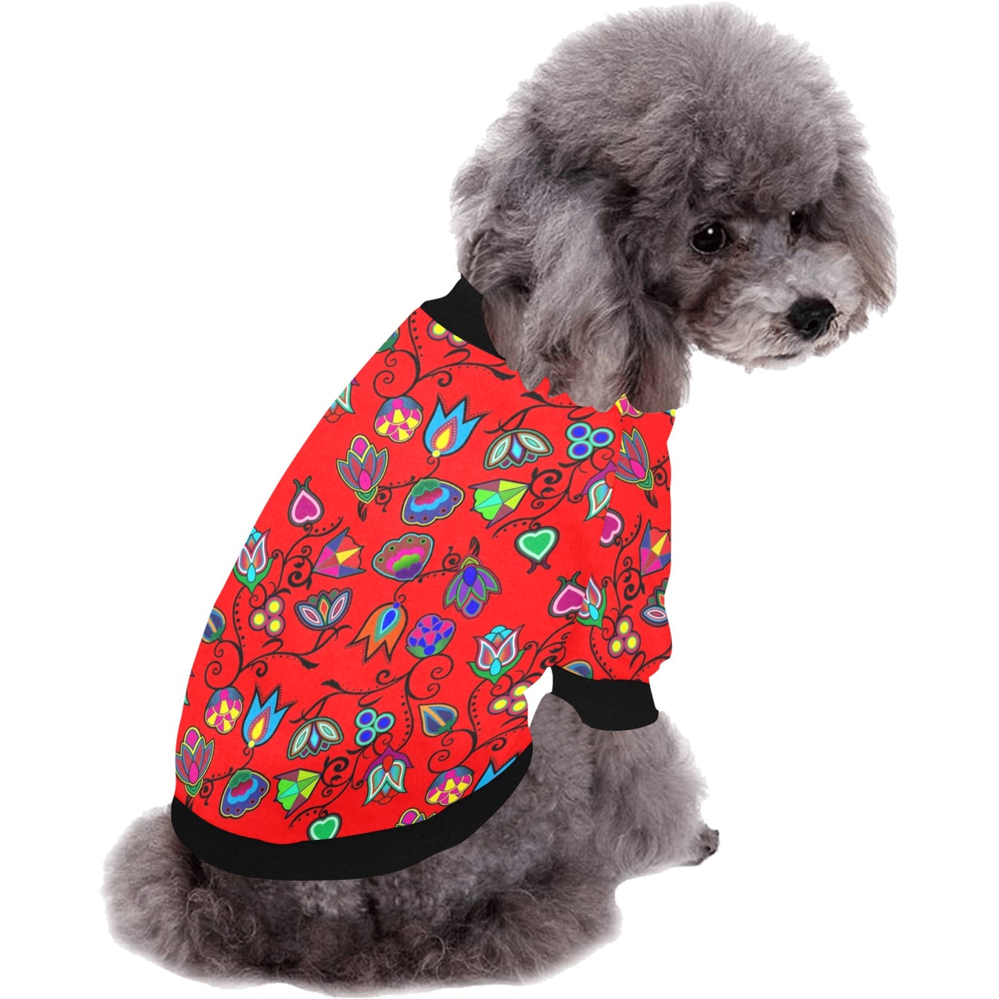 Indigenous Paisley Dahlia Pet Dog Round Neck Shirt