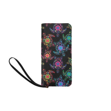 Load image into Gallery viewer, Neon Floral Turtle Women&#39;s Clutch Purse
