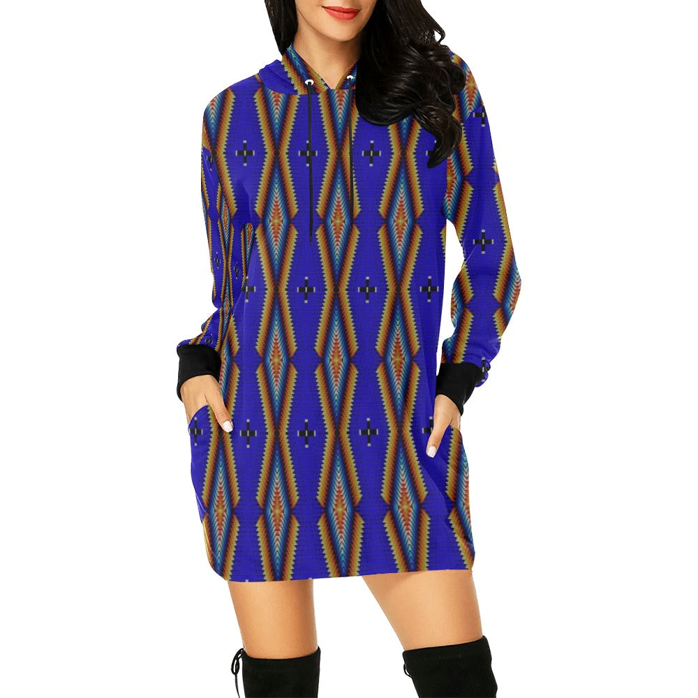 Diamond in the Bluff Blue Hoodie Dress