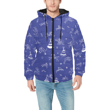 Load image into Gallery viewer, Ledger Dables Blue Men&#39;s Padded Hooded Jacket
