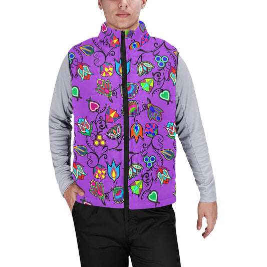 Indigenous Paisley Dark Orchid Men's Padded Vest Jacket