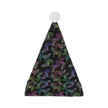 Load image into Gallery viewer, Neon Floral Wolves Santa Hat
