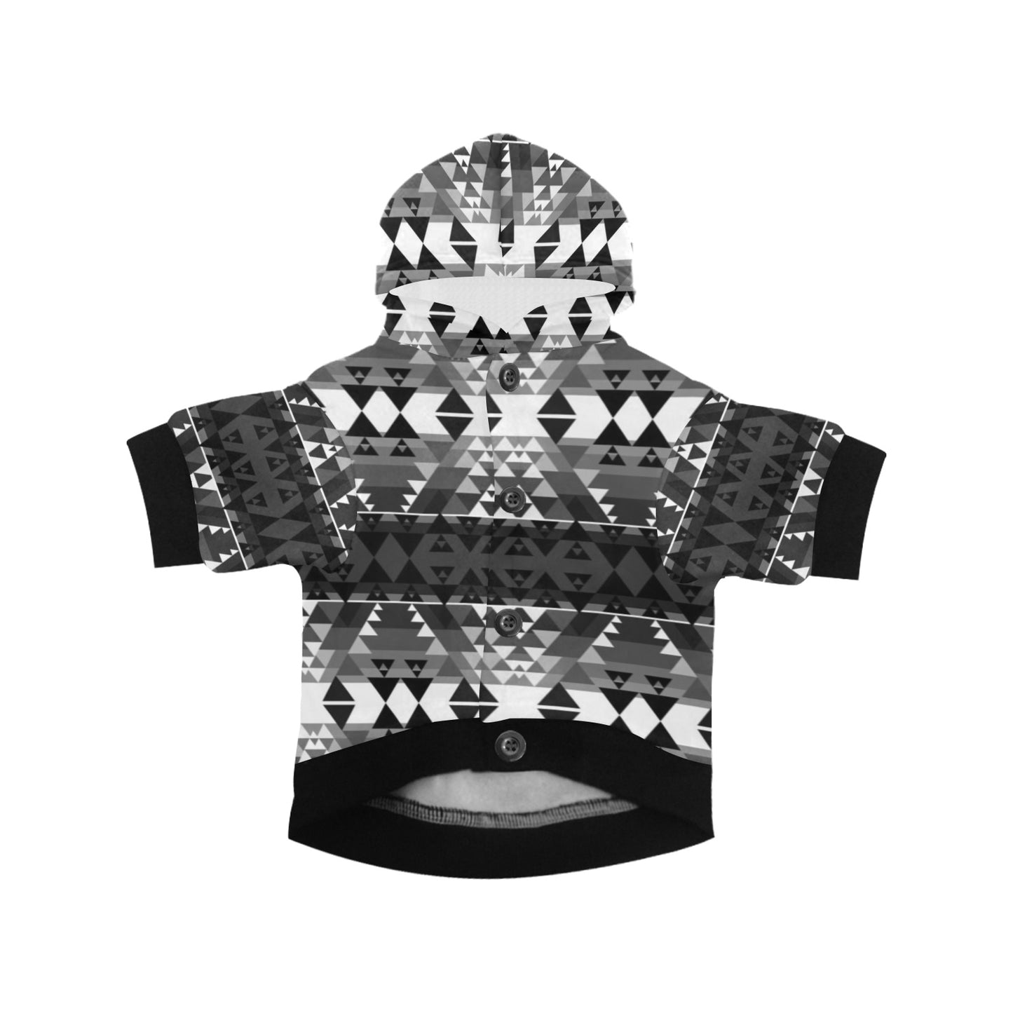 Writing on Stone Black and White Pet Dog Hoodie