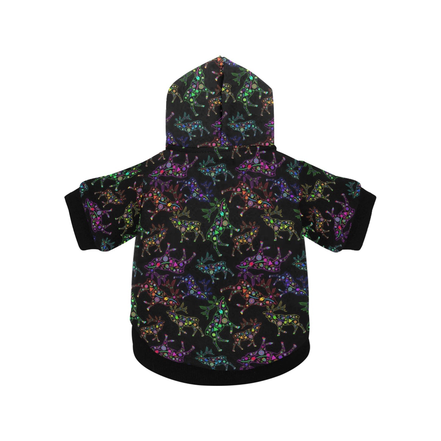 Neon Floral Elks Pet Dog Hoodie