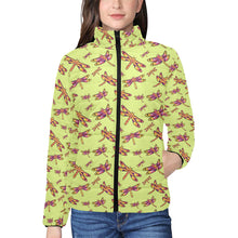 Load image into Gallery viewer, Gathering Lime Women&#39;s Stand Collar Padded Jacket
