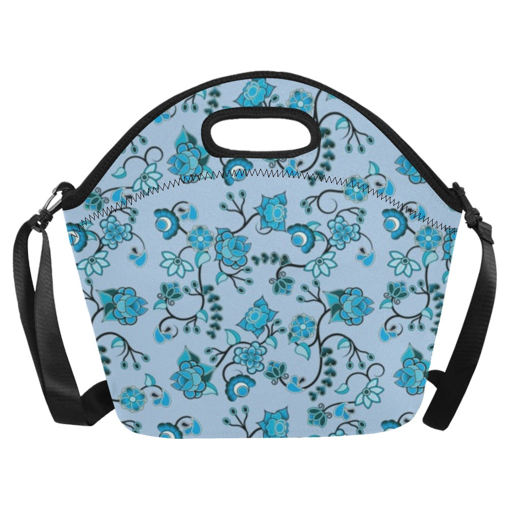 Blue Floral Amour Neoprene Lunch Bag/Large